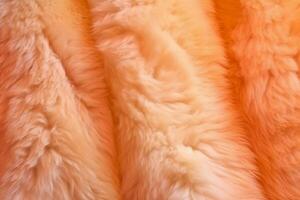 muito peri laranja cor ovelha pele pele de carneiro tapete fundo lã textura. ai generativo foto