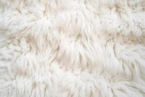 muito peri branco cor ovelha pele pele de carneiro tapete fundo lã textura. ai generativo foto
