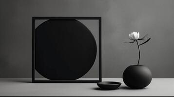 uma deslumbrante imagem do uma minimalista preto, exibindo a mágico elegância encontrado dentro simplicidade. ai generativo foto