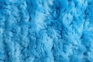 muito peri azul cor ovelha pele pele de carneiro tapete fundo lã textura. ai generativo foto