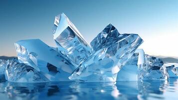 gelo salgadinhos com a iceberg fundo. ai generativo foto