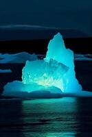 foto do luminescente iceberg, surpreendente natureza. ai generativo