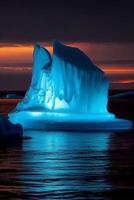 foto do luminescente iceberg, surpreendente natureza. ai generativo