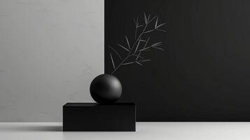 uma deslumbrante imagem do uma minimalista preto, exibindo a mágico elegância encontrado dentro simplicidade. ai generativo foto