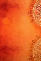 laranja pantone cor fundo papel textura rangoli padronizar pintura. ai generativo foto