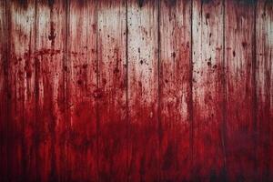 Horror madeira sangue mancha fundo, grunge rude de madeira prancha papel de parede. ai generativo foto