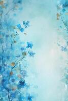 luz azul fundo papel textura minúsculo pétala flor pintura dentro aguarela estilo. ai generativo foto