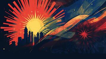 filipino independência dia, colorida gráfico fundo papel de parede. ai gerado. foto