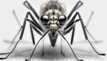 inseto mosquito fechar-se, macro entomologia. ai gerado. foto