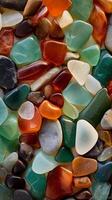 uma coleção do vidro do mar dentro diferente cores. ai generativo foto