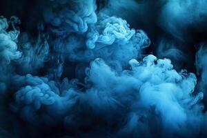 céu natureza nuvem fumaça Preto noite fundo para Horror azul poster Projeto papel de parede. ai generativo foto
