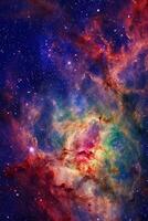 uma celestial dança do rodopiando galáxias, uma grande extensão do espaço. ai generativo foto