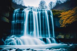 uma pintura do uma cascata em a aguarela fundo. aguarela pintar. digital arte, generativo ai foto