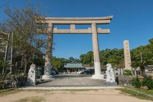 Kumamoto, Kyushu, Japão - Outubro 19, 2018 kumamotoagatamamorukuni santuário foto