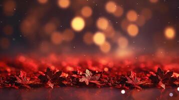 vermelho Natal bokeh fundo. ilustração ai generativo foto