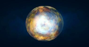 abstrato bola esfera planeta iridescente energia transparente vidro Magia com energia ondas dentro a testemunho abstrato fundo foto