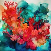 colorida abstrato coral recife ai generativo foto
