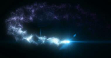 abstrato azul brilhando energia Magia partícula cometa vôo ao longo a caminho linha futurista oi-tech foto
