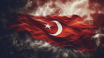 turco bandeira. ilustração ai generativo foto