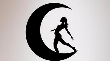 dançando menina dentro minimalista círculo logotipo generativo ai foto
