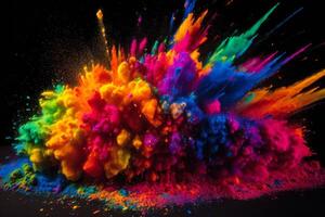 arte colorida poeira explosão golpe generativo ai foto