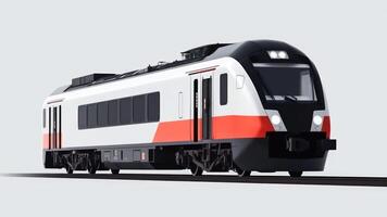 moderno vagão trem em branco fundo logotipo generativo ai foto