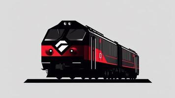 moderno vagão trem em branco fundo logotipo generativo ai foto
