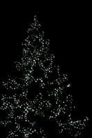 borrado luzes iluminador a Natal árvore em uma Preto fundo foto