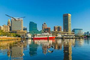 centro da cidade baltimore cidade Horizonte paisagem urbana do Maryland foto