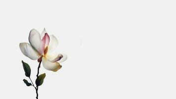 suave cor lindo magnólia flor isolado em branco fundo e espaço para mensagem. generativo ai. foto