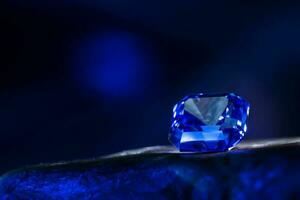 a precioso azul safira pedra preciosa foto