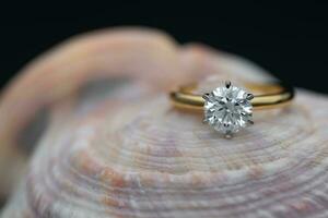 clássico solitário noivado diamante anel foto