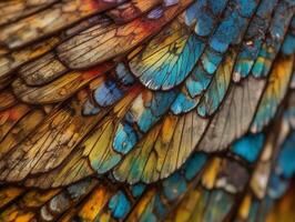 enigmático padrões dentro borboleta asas foto