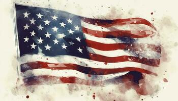 ilustração do a EUA nacional bandeira, gerar ai foto