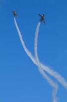 sayama, japão 2017- show aéreo acrobático na base aérea de iruma no outono foto