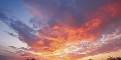 panorâmico tarde céu e nuvens dentro a manhã fundo generativo ai foto