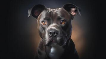 retrato do uma Staffordshire terrier cachorro. ilustração ai generativo foto