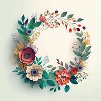 floral quadro. ilustração ai generativo foto