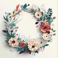 floral quadro. ilustração ai generativo foto