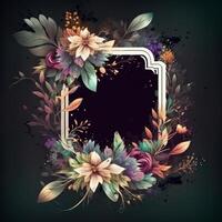 floral quadro. ilustração ai generativo foto