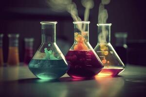 arte do química do laboratório químico , generativo ai foto