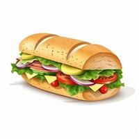 sanduíche com alface, cebola, ovo, tomate, queijo e pão. ai gerado. foto