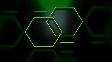 Renderização 3D de hexágonos verdes abstratos foto