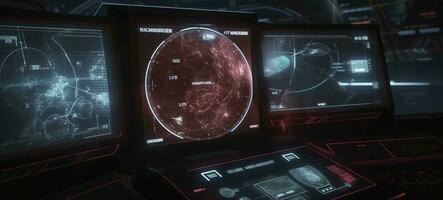 hud nave espacial ou transporte aeronave tela interface , gerar ai foto