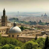 panorâmico aéreo paisagem urbana do Veneza com santa maria della saudação igreja, veneto, Itália , gerar ai foto