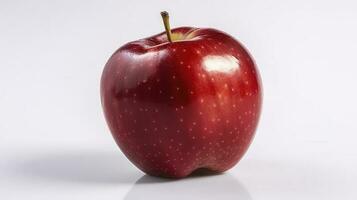 vermelho maçã isolado em branco fundo. fresco cru orgânico fruta, gerar ai foto