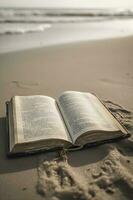 bíblia, mulheres lendo a partir de a piedosos Bíblia, gerar ai foto