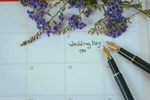 lembrete Casamento dia dentro calendário planejamento e fonte foto