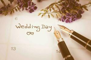 lembrete Casamento dia dentro calendário planejamento e fonte foto