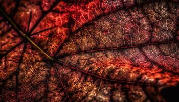 vibrante folha veia padronizar dentro outono floresta gerado de ai foto